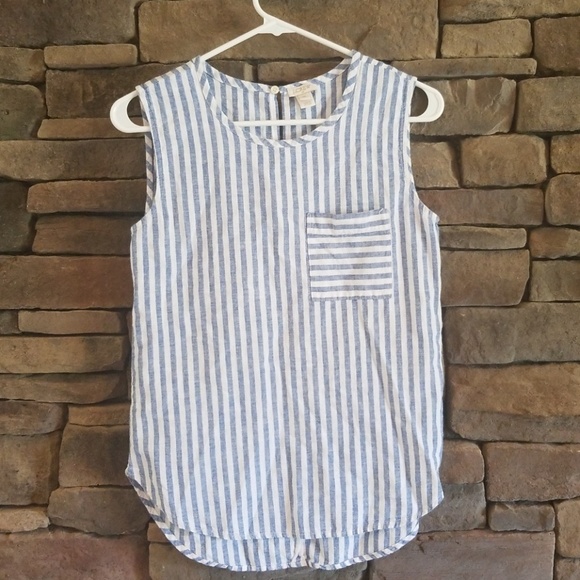 J. Crew Tops - J. Crew Striped Sleeveless Top. Blue and White